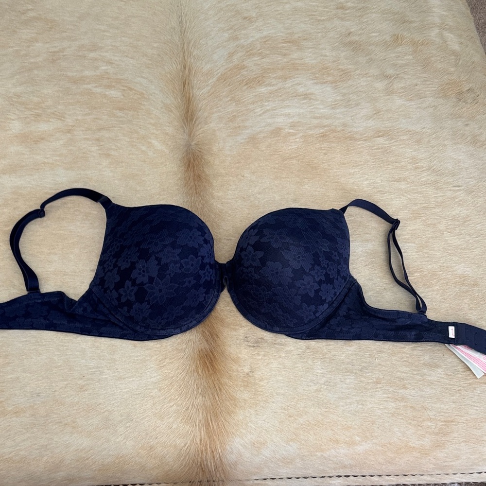 Victoria's Secret Midnight Blue Floral Lace Bra